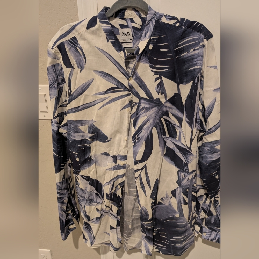 Zara Monochrome Leaf Print Shirt